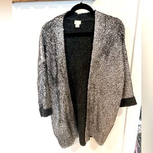 H&M silver metallic pocketed cardigan! EUC